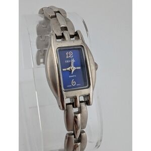 Geneva Watch Women 18mm Case Blue Dial 6.5" Silver Band- New Battery‎